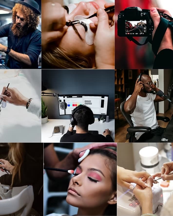 Creative Professionals at Work Collage